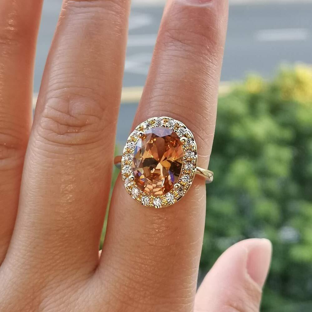 6559 Champagne Oval & whiteRound Shaped CZ Engagement Jewelry ‘s Party